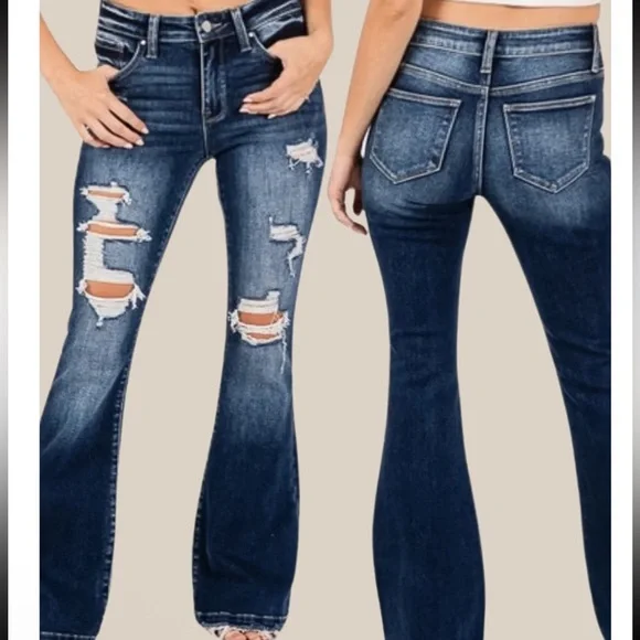 Petra153 NWT 7/27 Dark Blue Denim Jeans - Picture 1 of 16